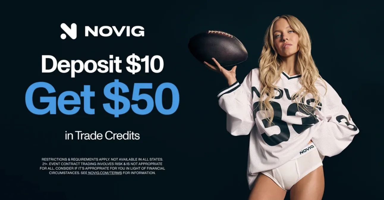 Novig: deposit $10, get $50 in Trade Credits